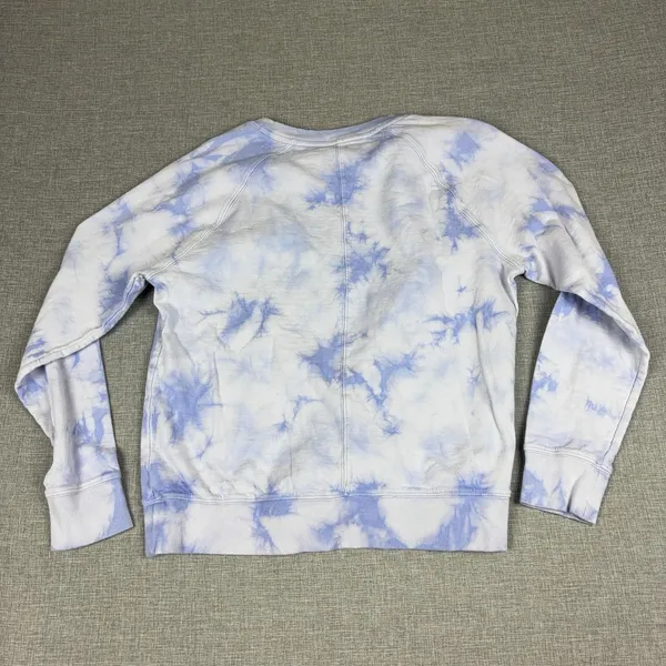 Athleta Sweatshirt Womens Small Blue Tie Dye Crewneck Raglan Fleece Pullover - Image 7
