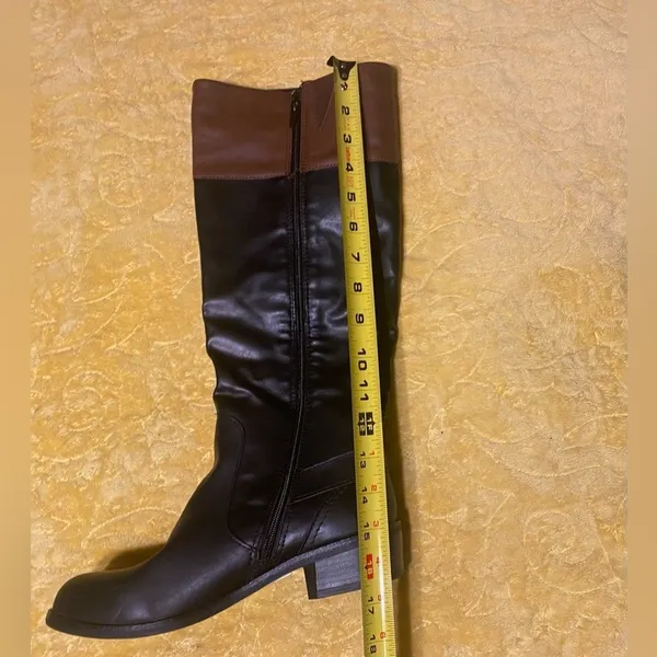 Black/Brown Knee High Boots (NWT) Brown Size 7 - Image 10