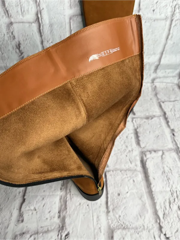 Clarks Pure Ride Dark Tan Suede Women's Knee High Boots size 6 new - Image 4