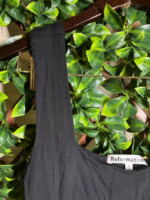 Reformation Black midi Dress Size 0 - Image 4