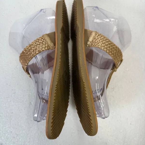 Sperry Gold Braided Thong Sandals Flats Women's 7 Brown Leather STS98083 - Image 5