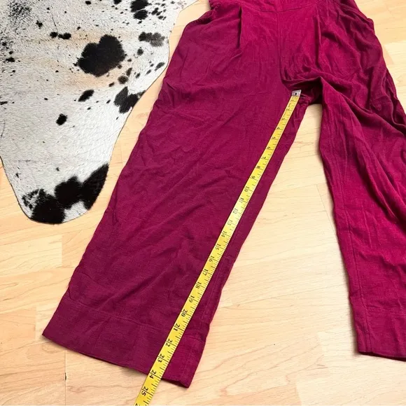 FREE PEOPLE Burgundy Avery One Shoulder Jumpsuit Size‎ 6 NWOT - Image 5