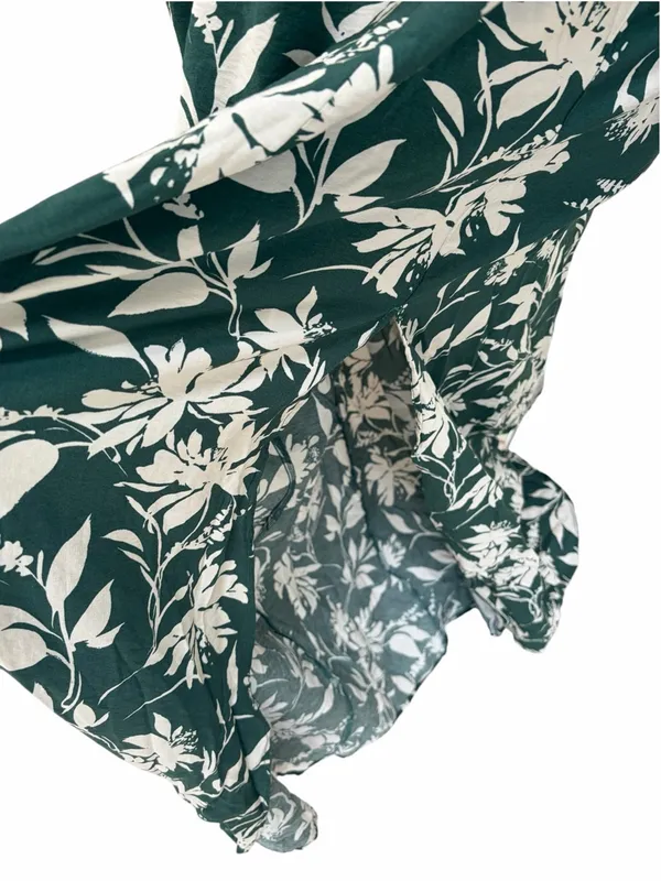 Abercrombie & Fitch Forest Green Floral Cutout maxi dress size large - Image 6