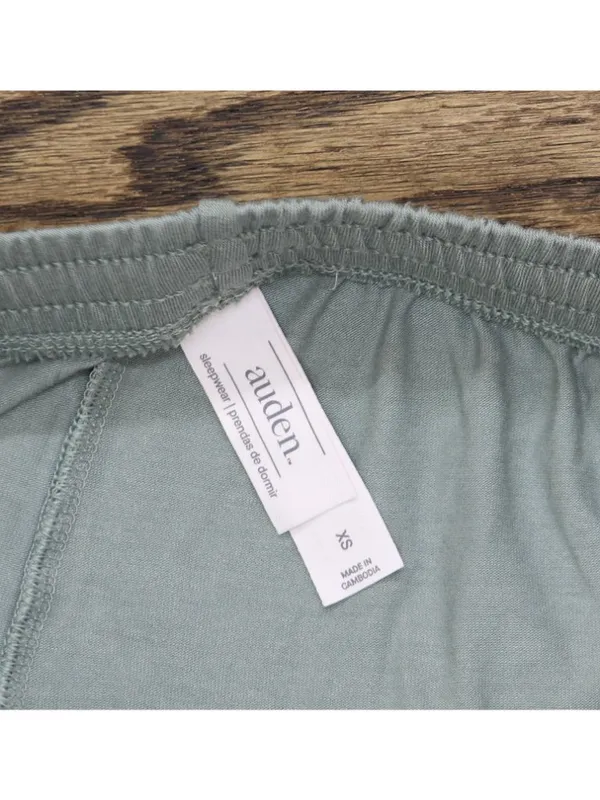 NWT Auden Womens Cooling Jersey Elastic Waistband Knit Pajama Shorts Green XS - Image 4