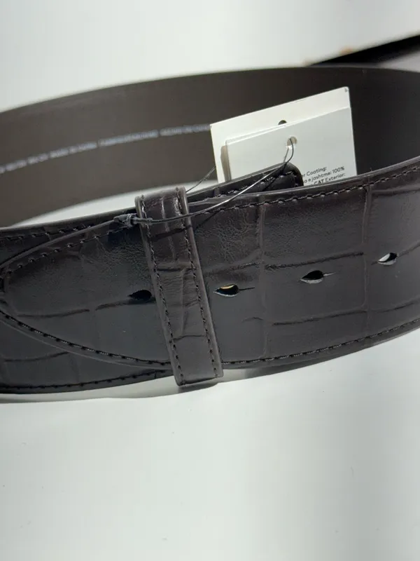 NWT H&M Women's Dark Brown Croc-Embossed Belt - Image 6