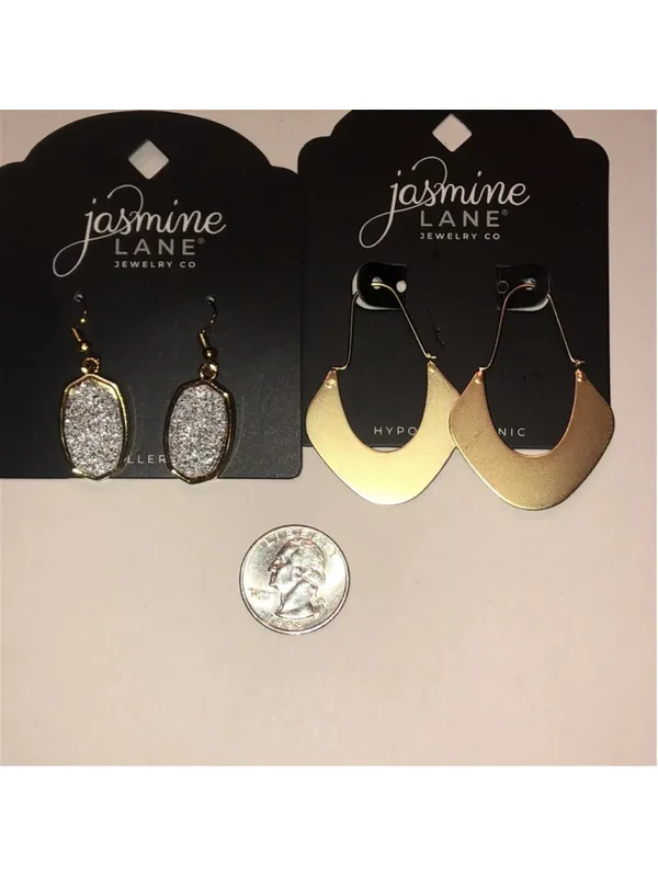 Jasmine Lane Gold Tone and Silver Tone Earrings Set - Image 3