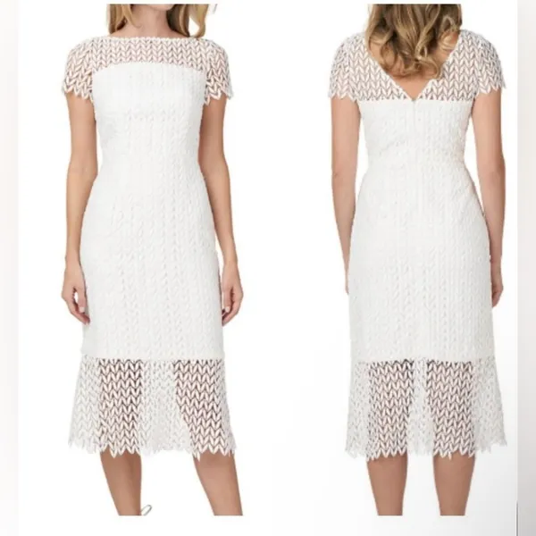 NWT Kay Unger Tatum Floral Lace Midi Cocktail Dress Size 4 (Retail $248) - Image 3