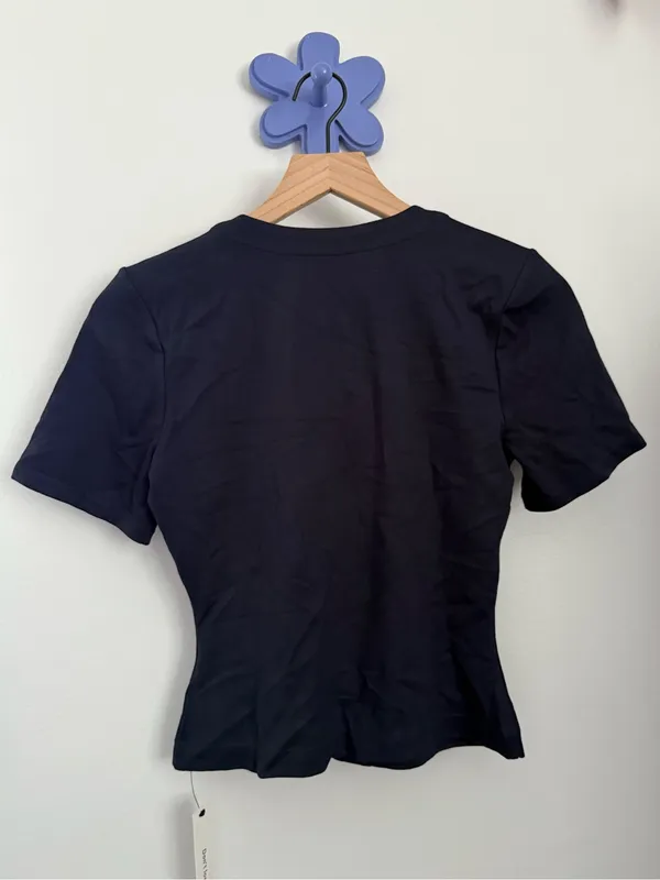 Reformation XS NEW Ellen Knit Top Navy Crew Neck Business Office Old Money - Image 5