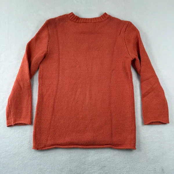 Polo Jeans Co Ralph Lauren Orange Cotton Blend Knit Sweater S Shoulder Button‎ - Image 9