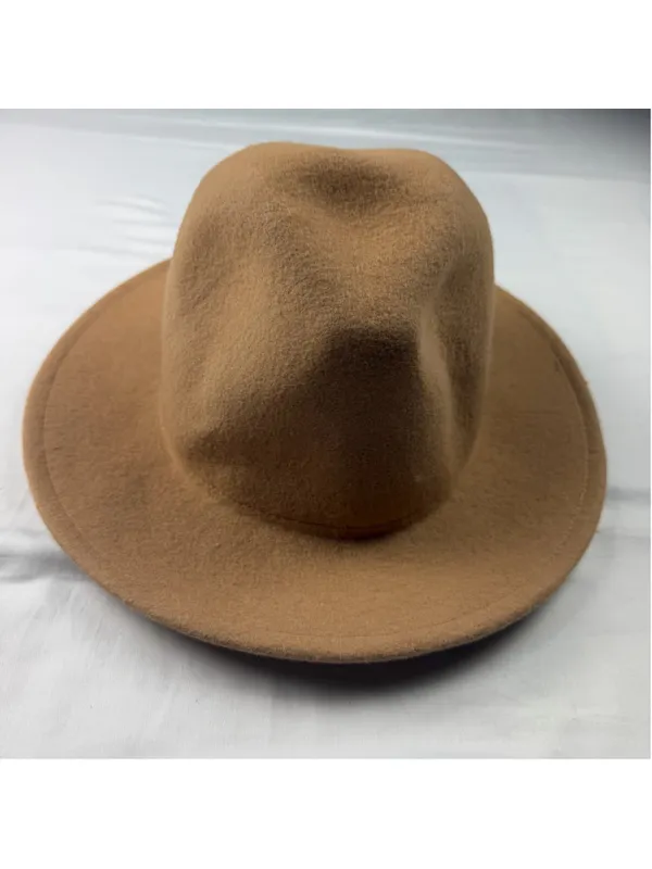 Urban Outfitters Rosin Wool Felt Fedora S/M Beige Wide Brim Boho Rancher Hat 100 - Image 3