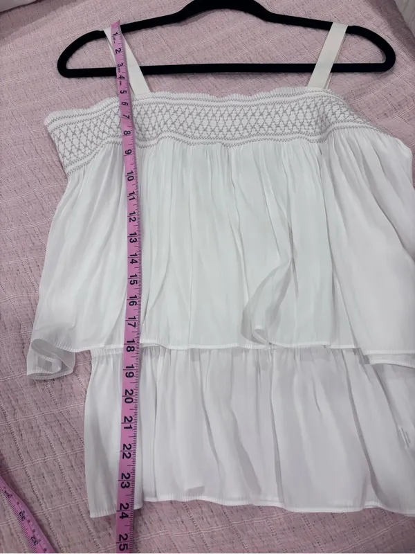 Ramy Brook cream tiered camisole size medium - Image 3