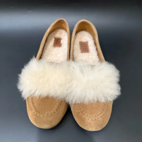 UGG Kaley Wisp Suede Sheepskin Loafer Size 6 - Image 2