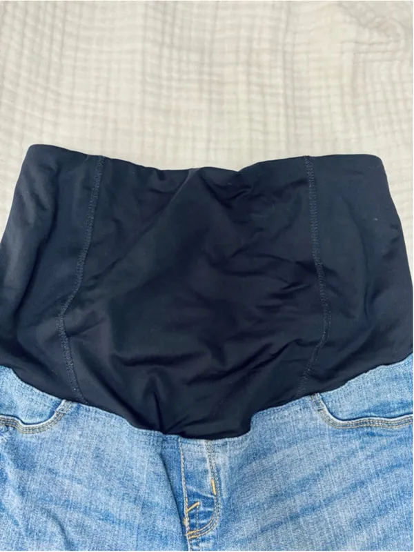 Women's Isabel Maternity Blue Distressed Bermuda Shorts Size 8 - Image 4