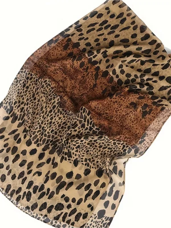 Leopard Print Lightweight Scarf - Image 5