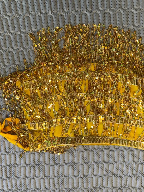 Gold Sequin Fringe Tie - Image 6