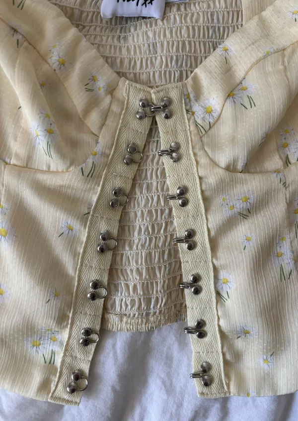 Princess Polly Allyson Bustier Top In Floral Yellow - Image 4