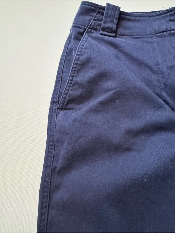 Jcrew Classic Wide-Leg Navy Cotton Pants Sz 2 - Image 3