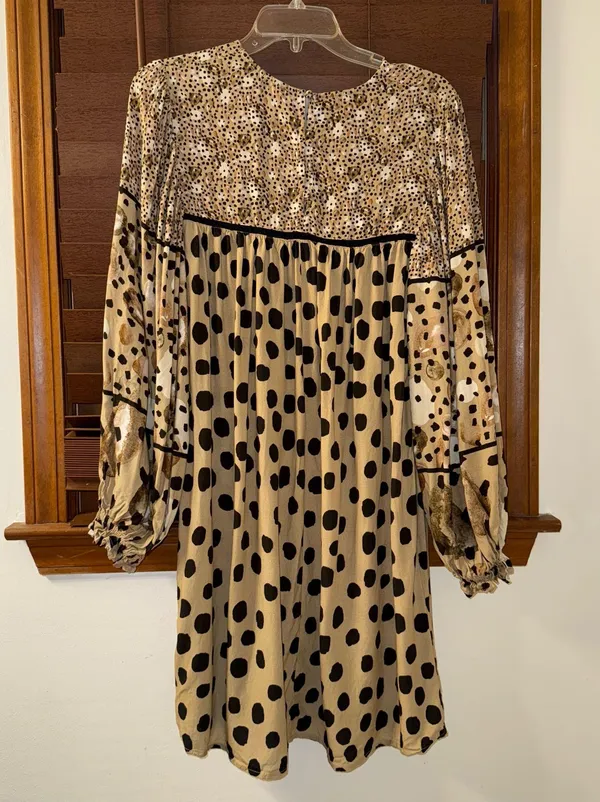 $148 NWOT Anthropologie x Conditions Apply Miranda Mixed Print Tunic Dress S - Image 6