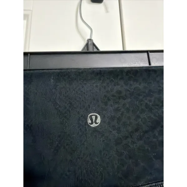 Lululemon High Rise Mesh Strappy Leggings Black Snakeskin Embossed Womens 4‎ - Image 7