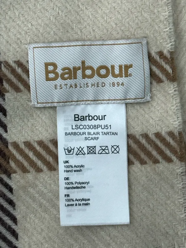 Barbour Blair Tartan Scarf in Muted Cabernet Purple - Image 3