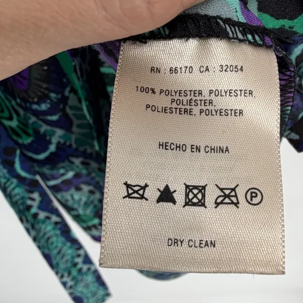 Maeve Anthropologie‎ Womens Small Blue Green Purple Geometric Print Belted Dress - Image 3