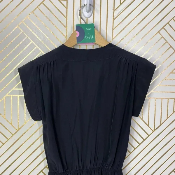 Aritzia Babaton Corbett Romper Relaxed Pure Silk Short Sleeve‎ Black Size XS - Image 10