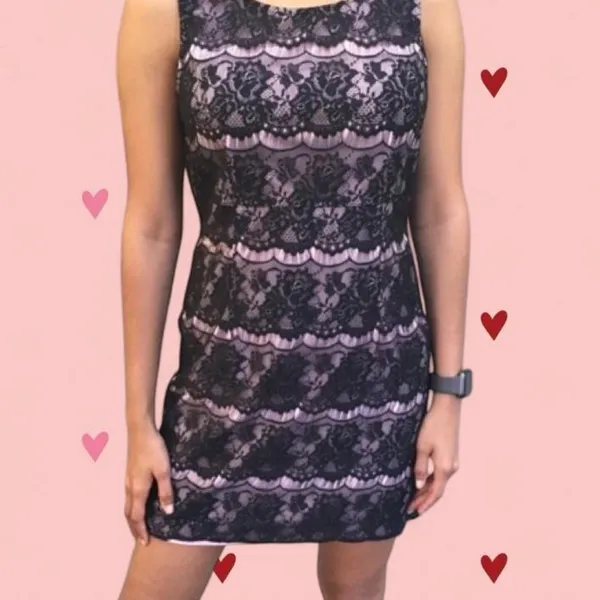 Forever 21 Pink and black lace flapper dress - Image 2