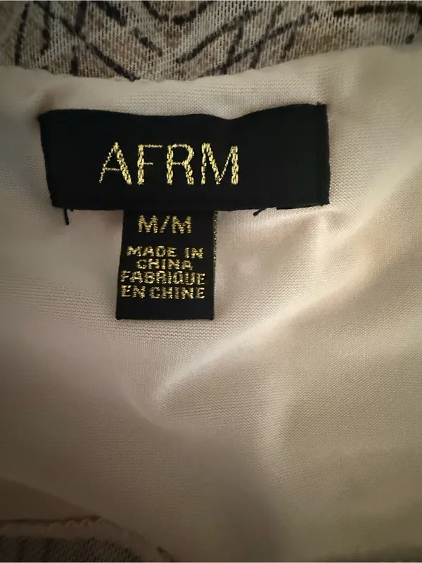 AFRM Strapless Mesh Midi Dress Tan Size M - Image 5