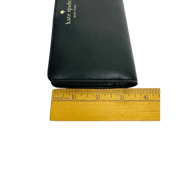Kate Spade New York Slim Schuyler Billfold Wallet Saffiano PVC‎ Black NWT - Image 7