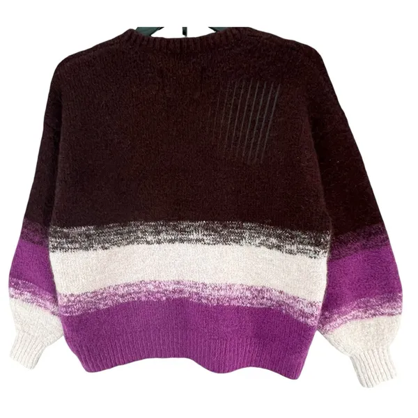 Ugg Alessa Soft Knit Sweater Womens XS Rosewood‎ Purple Stripe Wool Blend Cozy - Image 4