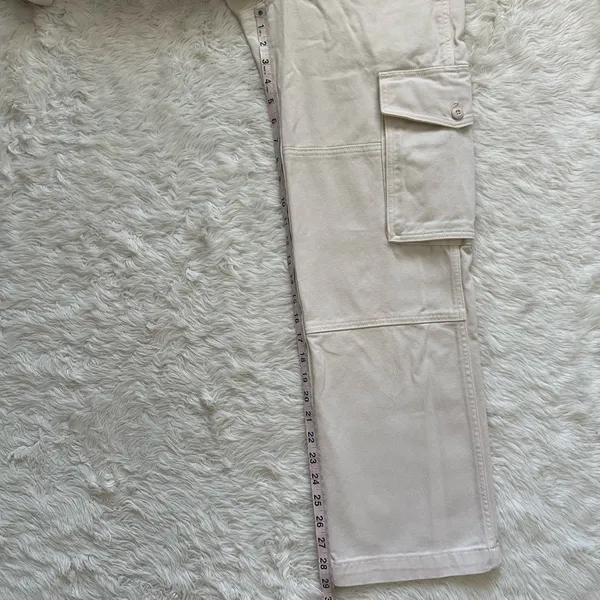 Aritzia Tna Pants Troop Cargo Pant Mid-Rise Utility 100% Cotton Cream Sz 4 - Image 10