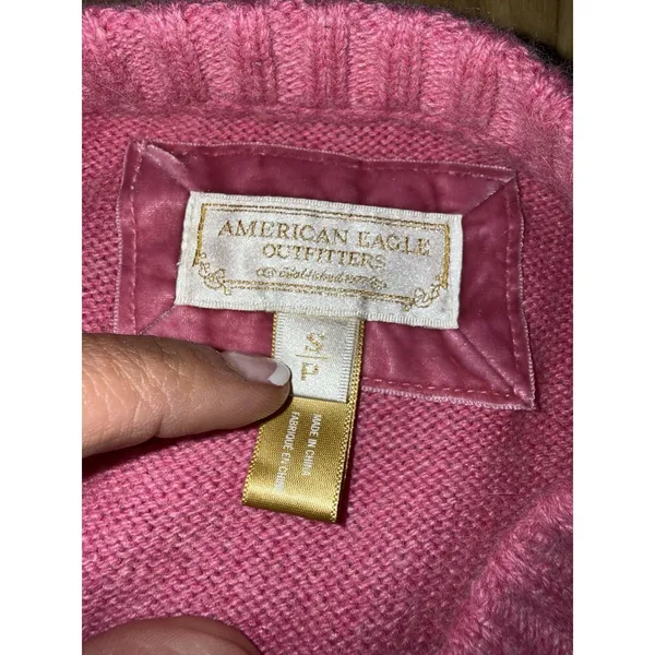 Vtg Y2K 90s American Eagle Sweater Small Wool Blend Pullover Crew‎ Ribbed Grunge - Image 4