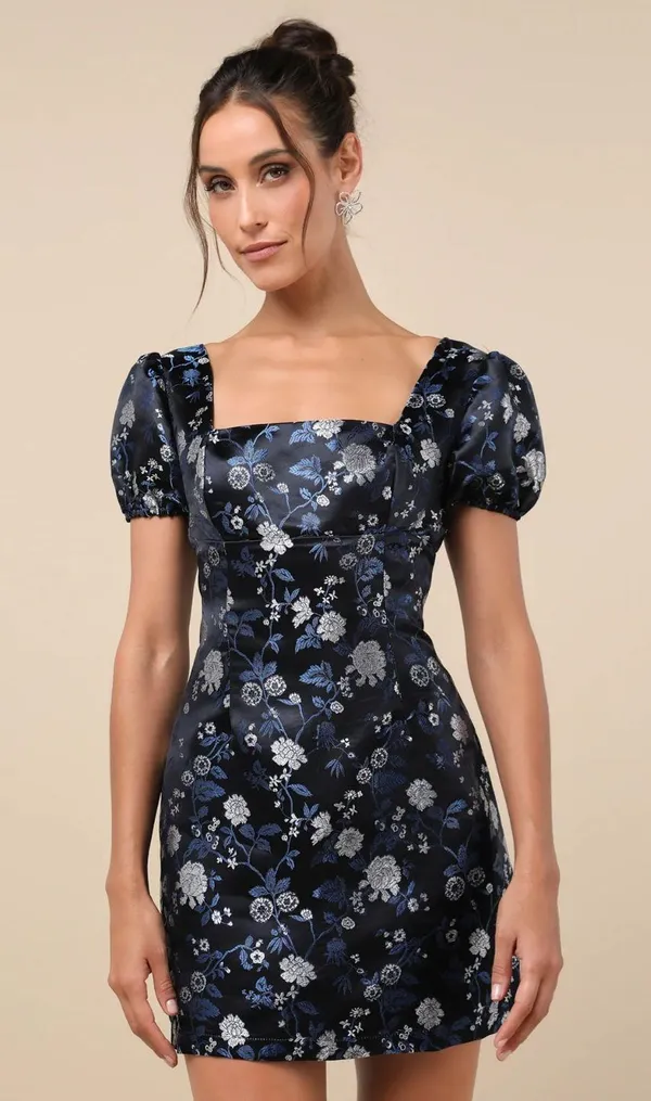 Lulus Black Floral Dress - Image 2