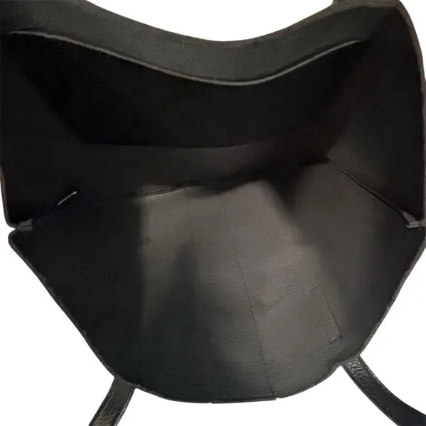 Vince Camuto Women's Black & Gray‎ Stripe Soft Vegan Pebbled Tote Bag - Image 3