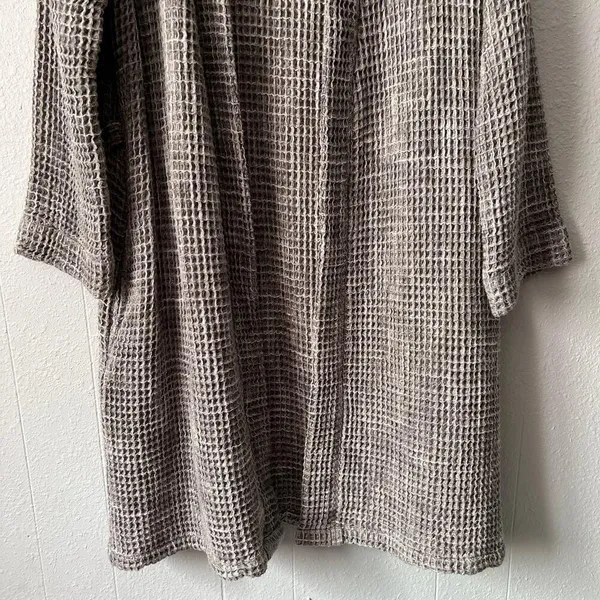 Parachute Robe Womens Small Waffle Knit Open Front 100% Cotton Breathable Cozy - Image 4