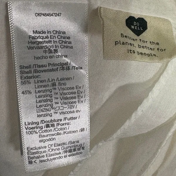 Madewell Lucie Smocked Linen Blend Midi Dress Sz S White - Image 6