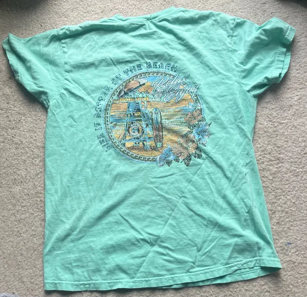 Beachy Vacation TShirt Green Size L - Image 2