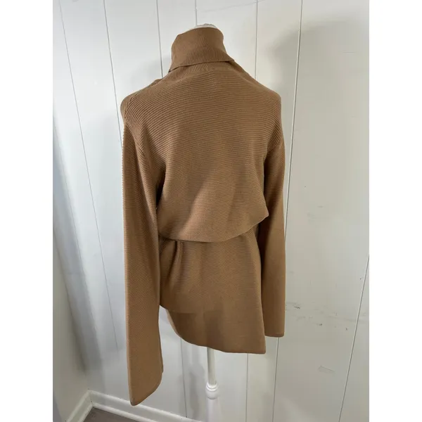 Kittenish Neutral Territory Oversized Ribbed Tan Mini Sweather Dress Size XS - Image 5