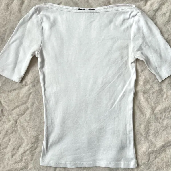 ZARA White Boat Neck Top - Image 2