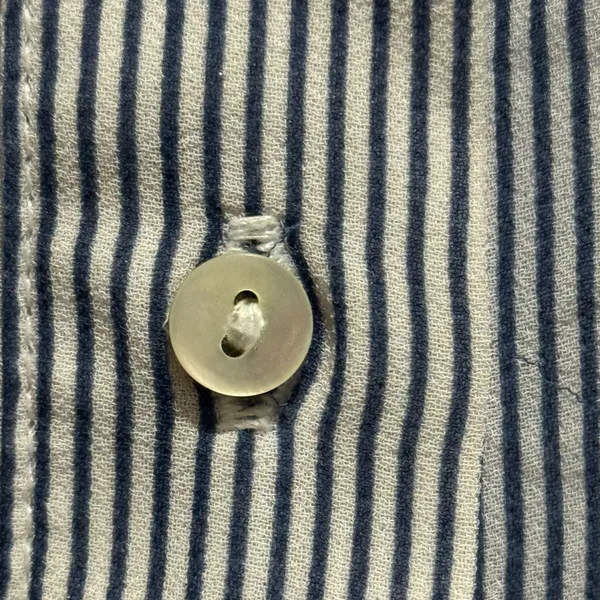 H&M Women’s Blue White Striped Sleeveless Button Front Blouse Size 12 - Image 4