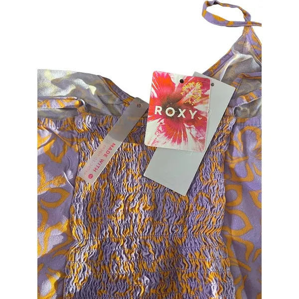 Roxy Vibrant Floral Ruched Crop Camisole Top -‎ Size Medium - Image 4