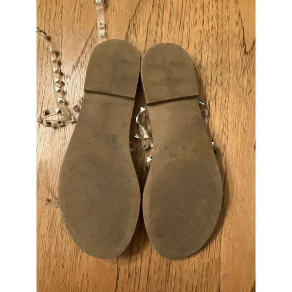 Steve Madden Women’s Beige Clear Silver Strappy Studded Sandals US 10.5 - Image 3