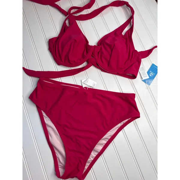 NWT Lot of 3 Bikinis L Space Camellia Top & Cupshe Fresh Cherry Set Size L DD - Image 4