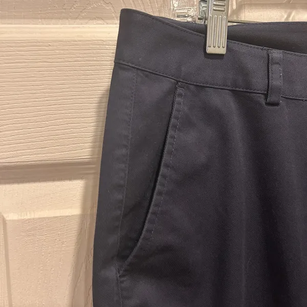 LL Bean Womens Navy Blue‎ Cotton Stretch Chino Crop Pants Size 14 Reg 0DVJ6 - Image 2