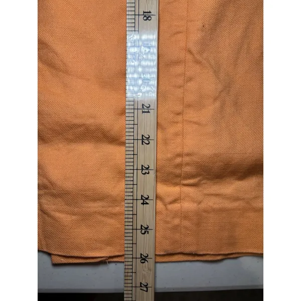 J. Crew Tangerine Orange Front Slit‎ Linen Blend Skirt 14 Lightweight Y2K Peach - Image 9