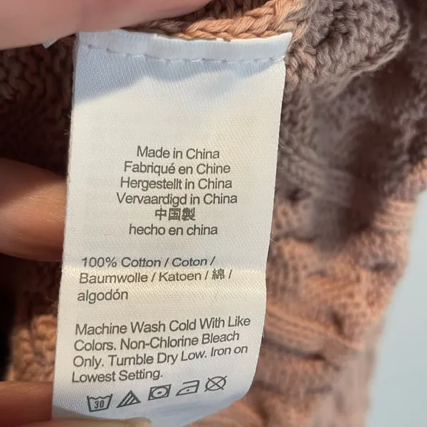 J. Crew Tan Relaxed Fit Cable Knit Sweater - size Small - Image 7