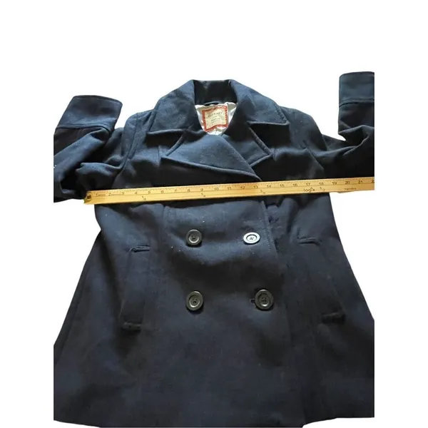 NWT Old Navy Wool Blend Double Breasted Button Down Peacoat Navy Blue M - Image 2