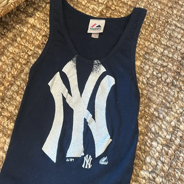 MLB Majestic Yankees Baby Navy Blue Ribbed Tank Size Medium - Image 5