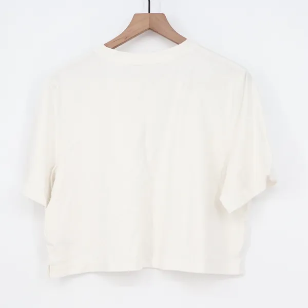 A New Day Womens Cream Cropped Short Sleeve T-Shirt Relaxed Fit Large - Image 5