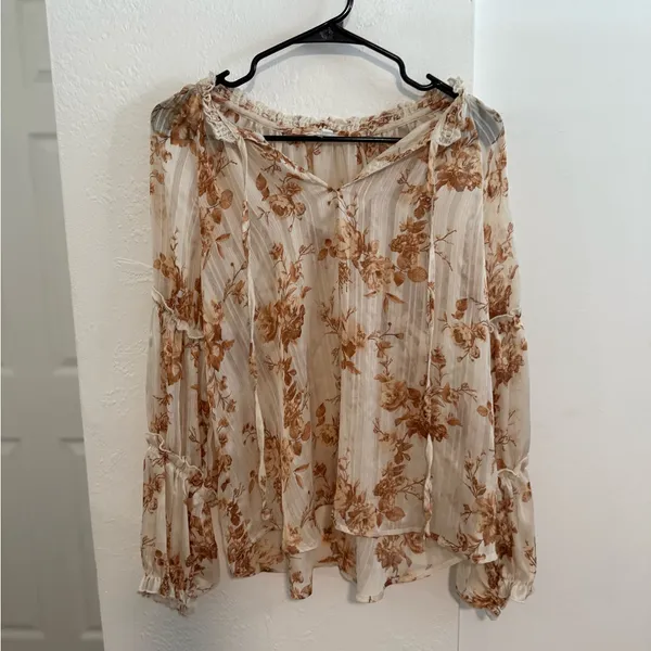 Vestique Beige and Brown Floral Blouse Bundle - Image 2